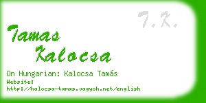 tamas kalocsa business card